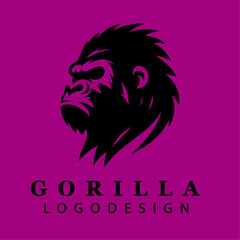 Fototapeta premium Fierce Gorilla Head Tribal Logo Design Vector for Branding, Digital Artwork, Emblems, and Wild Nature-Themed Creative Projects 