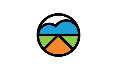 a graphic image with a mountain and rice field scenery theme, with a white background. vector graphic base.