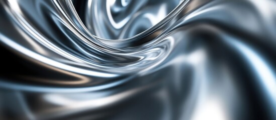 Abstract Metallic Swirl with Smooth Flowing Texture and Reflective Surface