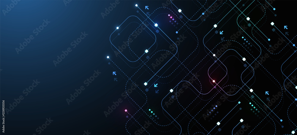 Aufkleber Digital tech motherboard texture design. Software coding. Technology electronic motherboard texture. Engineering and communication concept for header, web banner, website, presentation.