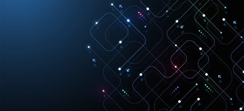 Digital tech motherboard texture design. Software coding. Technology electronic motherboard texture. Engineering and communication concept for header, web banner, website, presentation.
