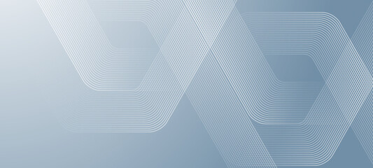 Fototapeta premium Digital futuristic technology concept with hexagons. Digital hexagonal blue abstract background. Geometric stripe line art design for poster, brochure, cover, banner, website, header
