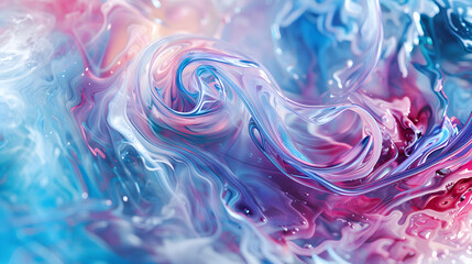 A colorful swirl of paint with a blue and pink hue.