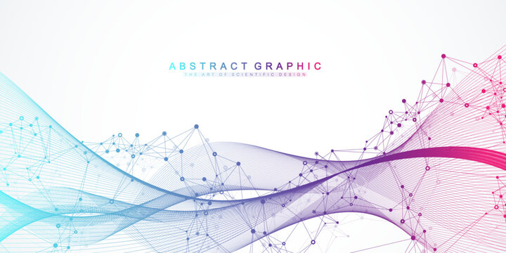 Abstract dynamic motion lines and dots connection background with plexus effect. Digital streaming background, wave flow. Dotted plexus stream background. Futuristic tech vector illustration