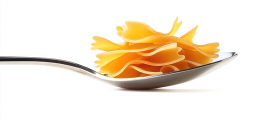 Obraz premium Fork with Uncooked Farfalle Pasta Isolated on White Background with Copy Space