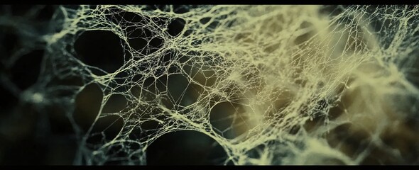 Close-up view of intricate spider web patterns in nature