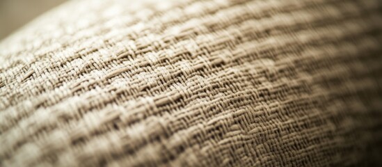 Fototapeta premium Detailed close-up of woven fabric texture with diagonal pattern and soft lighting.