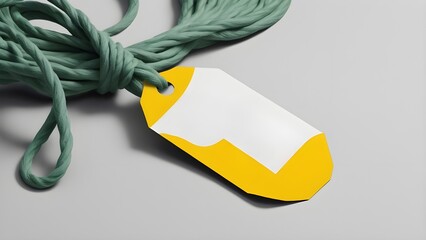 Blank price tag mockup design on white background 