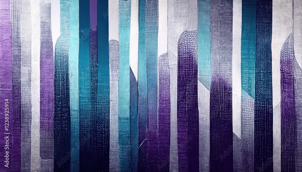 Poster abstract vertical line pattern with textured gradient in blue and purple tones, modern digital background for design and branding

