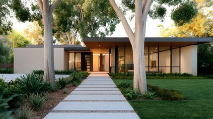 Modern Eco-Friendly House Seamlessly Integrated with Surrounding Trees