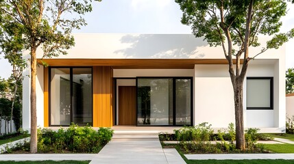 Modern Eco-Friendly House Embracing Nature's Embrace with Seamless Tree