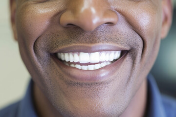 Fototapeta premium Smiling man with bright teeth in casual setting
