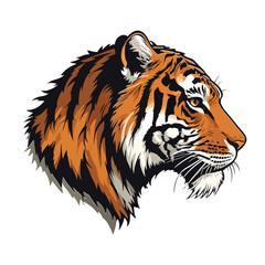 Detailed Profile of a Majestic Tiger Head/Detailed Profile of a Majestic Tiger Head