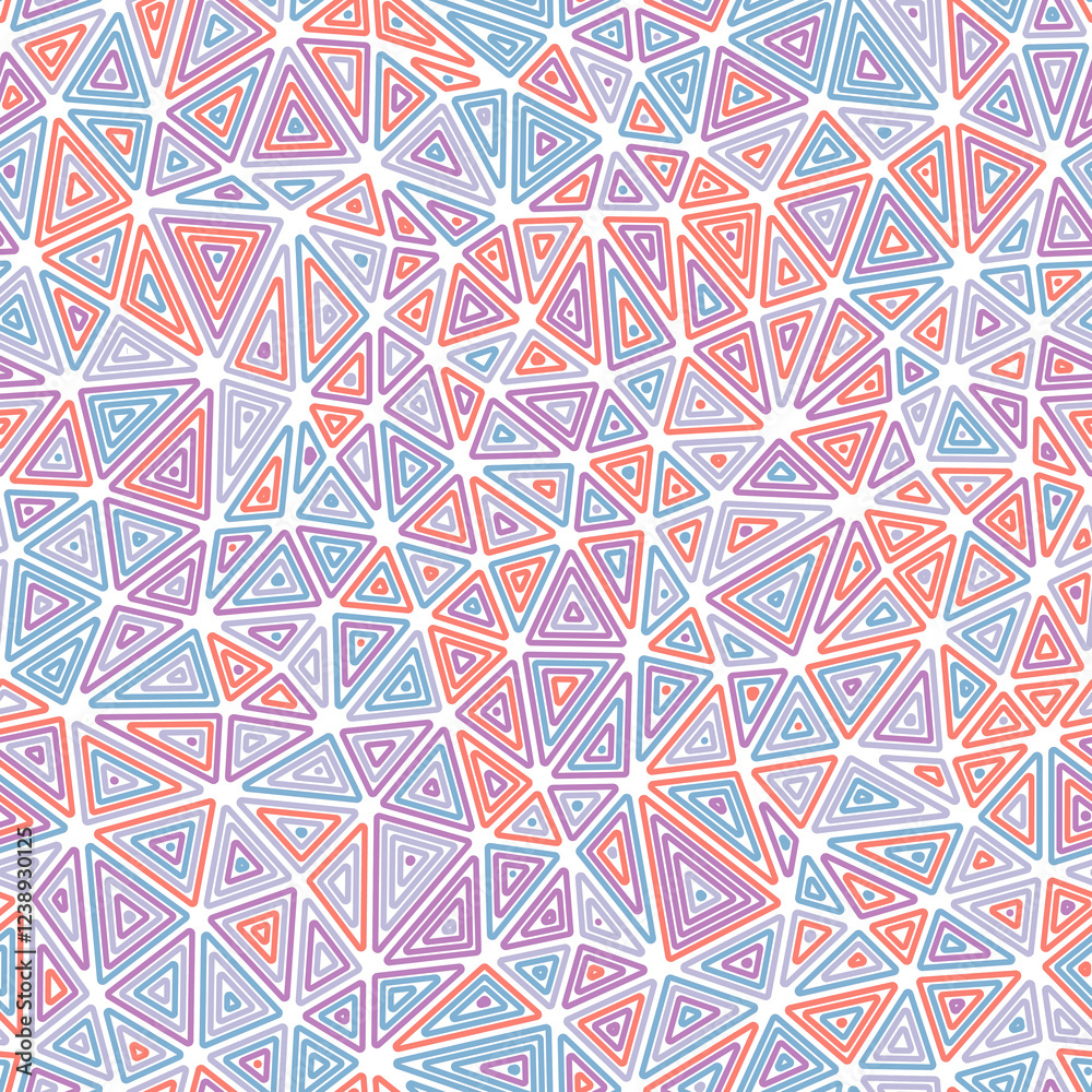 Poster abstract vector background. compact shape size. multiple repeated inner triangles. multicolored styl