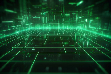 デジタルグリッド - 緑の光が描くサイバー空間