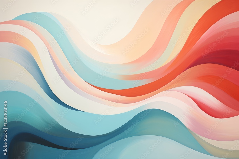 Poster Abstract waves in various colors flowing seamlessly, creating dynamic and visually appealing patterns