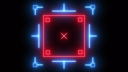 Target searching scope and scanning radar animation with neon line. - Powered by Adobe