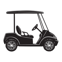 Electric Golf Car Silhouette – Modern Transportation Icon