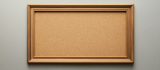 Fototapeta premium Cork bulletin board in wooden frame with textured surface and blank space for notes or messages on neutral background