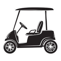 Electric Golf Car Silhouette – Modern Transportation Icon