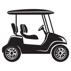 Black Golf Cart Outline – Perfect for Digital & Print Use