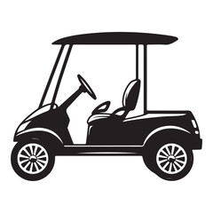 Black Golf Cart Outline – Perfect for Digital & Print Use