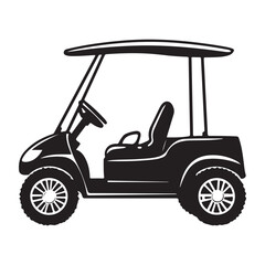 Minimalist Golf Buggy Clipart – High-Quality Vector Design