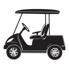 Minimalist Golf Buggy Clipart – High-Quality Vector Design
