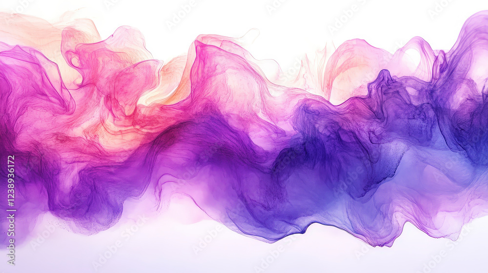 Poster The artwork features a dynamic blend of purples, pinks, and oranges flowing together, creating a captivating and ethereal look