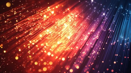 Obraz premium Abstract red and blue light streaks with bokeh.