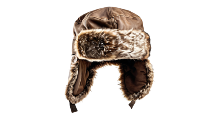 Warm Brown Faux Fur Trapper Hat Winter Accessory