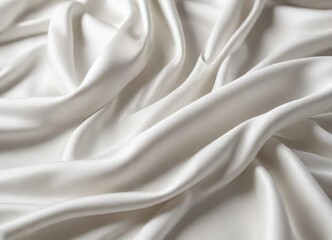 Obraz premium Luxurious white silk fabric background with elegant sheen, background, elegant