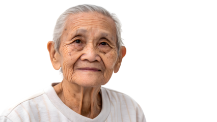 Closeup portrait of an elder with grey hair