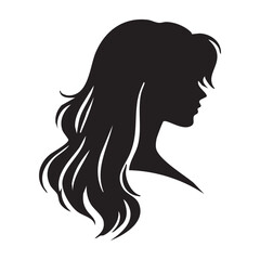 Simple Women Head Silhouette Illustration