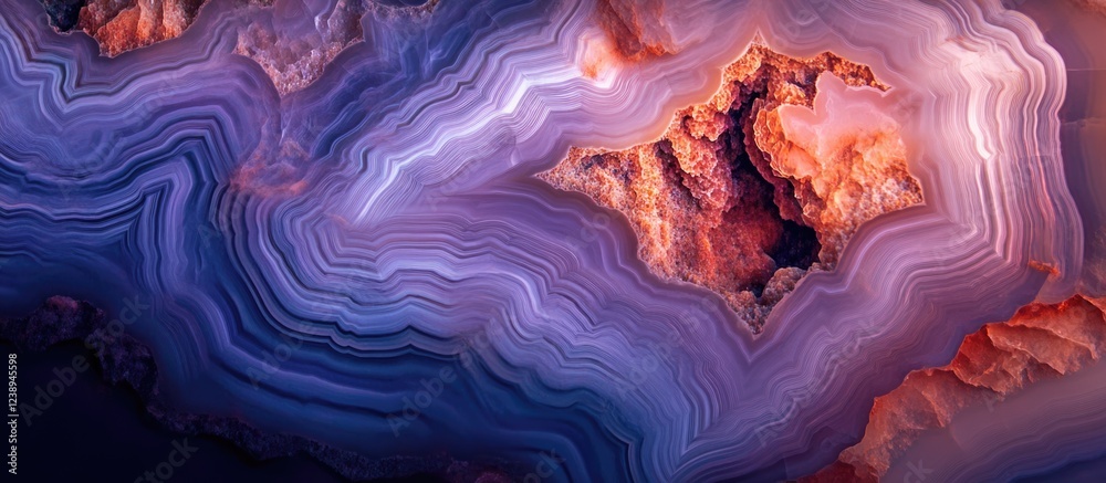 Poster abstract pattern of multicolored agate stone with natural layers and textures suitable for use as a 