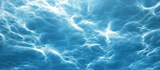 Blue sky with fluffy clouds texture background with soft natural light ideal for use as a backdrop or texture Copy Space