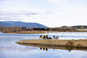 A couple on an electric bike tour is enjoying the view
