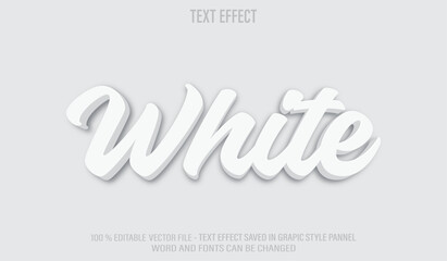 Soft White 3d editable text effect style