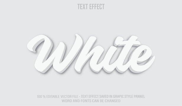Soft White 3d editable text effect style