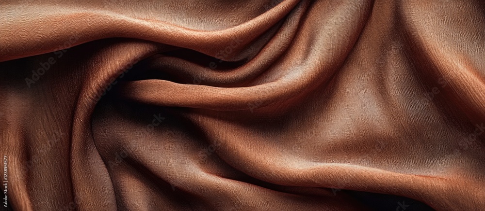 Poster brown textured fabric pattern with smooth drapes and folds suitable for background design and textil