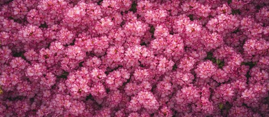 Pink floral background with densely clustered blossoms and vibrant petals suitable for various design applications Copy Space