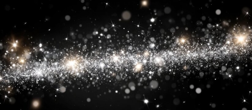 Starry night sky background with bright shining stars and sparkles on a dark background suitable for various design applications Copy Space