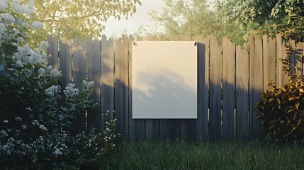 Rustic Outdoor Event Poster Mockup on Wooden Fence for Festival or Concert Advertising