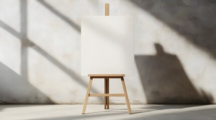 Elegant Poster Mockup Displayed on Sleek Easel in Creative Studio Setting