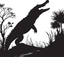 Crocodile silhouette image