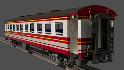 train on the railway ordinary line in Thailand