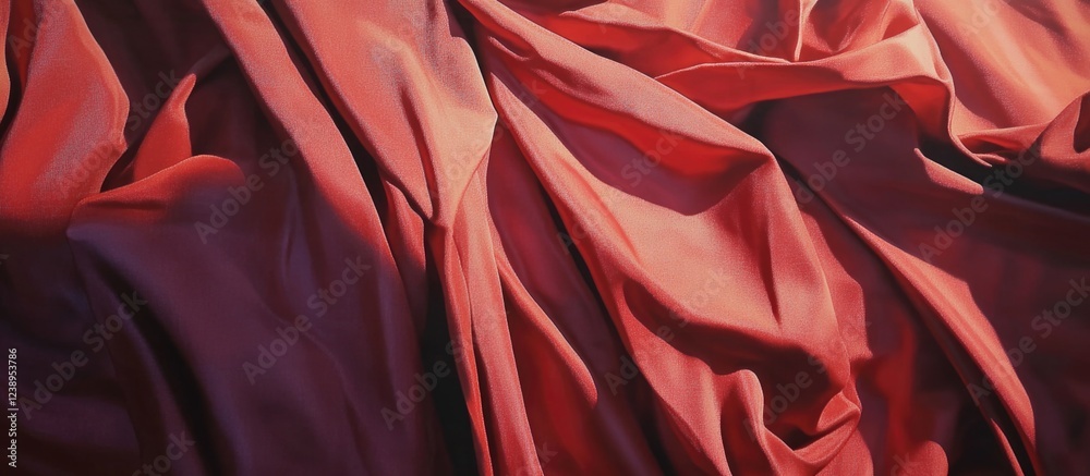Poster red fabric texture with folds and creases creating depth and movement suitable for backgrounds and d