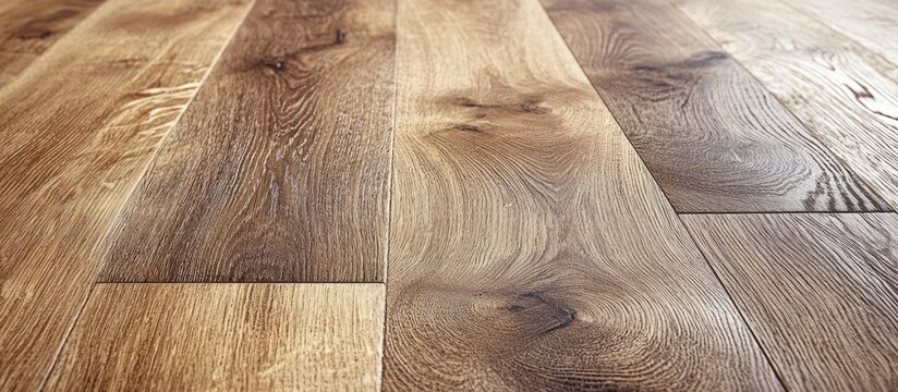 Natural wood flooring surface with varied grain patterns and colors in a clean layout showing texture and detail Copy Space