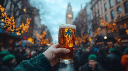  St. Patrick's Day Festival: Hand Holding Traditional Irish Stout Photography
