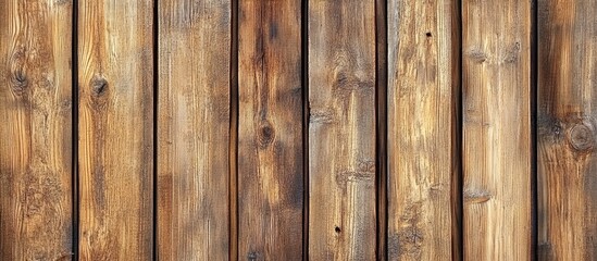 Textured wooden planks arranged horizontally with rustic brown tones and natural patterns suitable for backgrounds and design purposes Copy Space